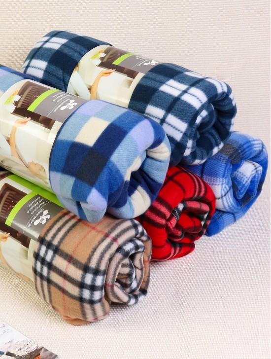 Double Sided Queen Size Plaid Flannel Blanket